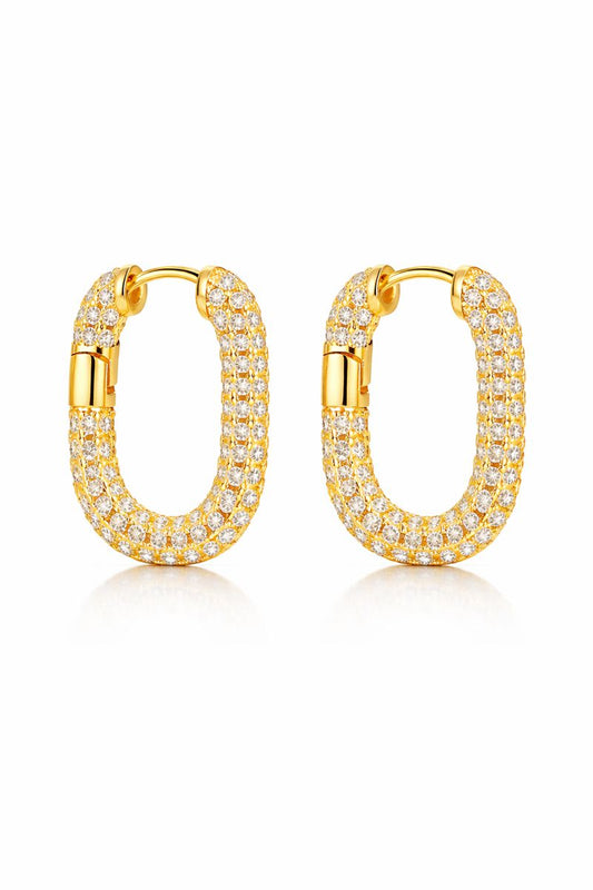 Pavé Gold Huggie Hoop Earrings