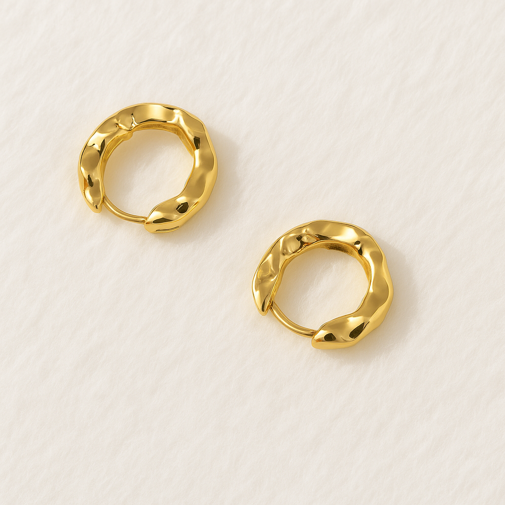 Molten Wave Hoop Earrings – Textured Sculpted Metal