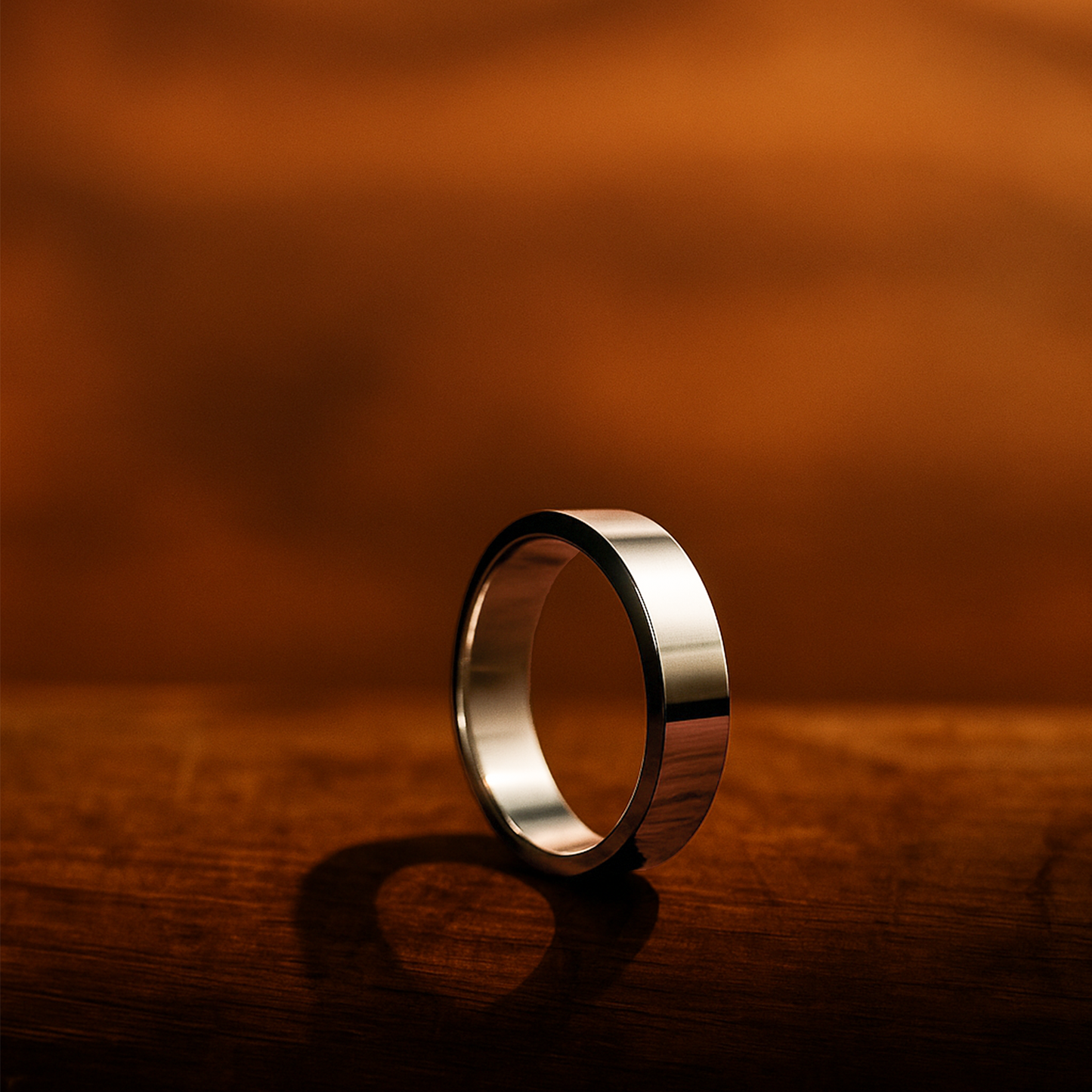 Minimalist Flat-Edge Band – Modern Stainless Ring