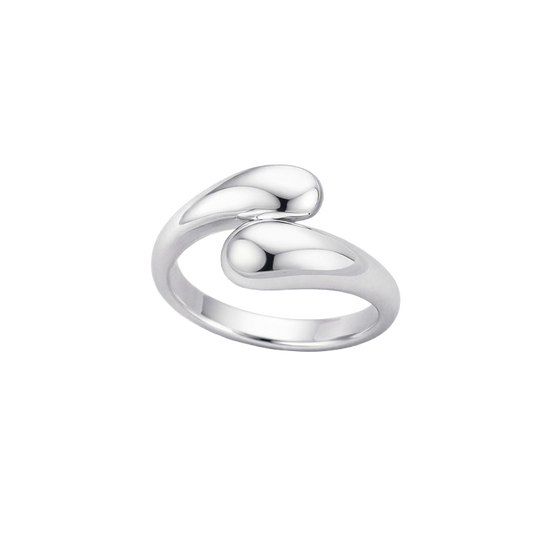 Liquid Curve Open Ring – Sculpted Gold / Silver Metal