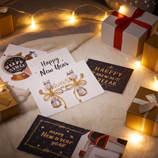 Aurora Ribbon Crystal Elegance Drop Earrings