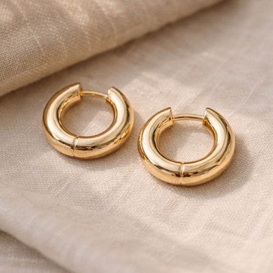 Classic Gold Huggie Hoop Earrings