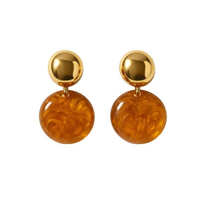 Honey Glow Vintage Amber Drop Earrings