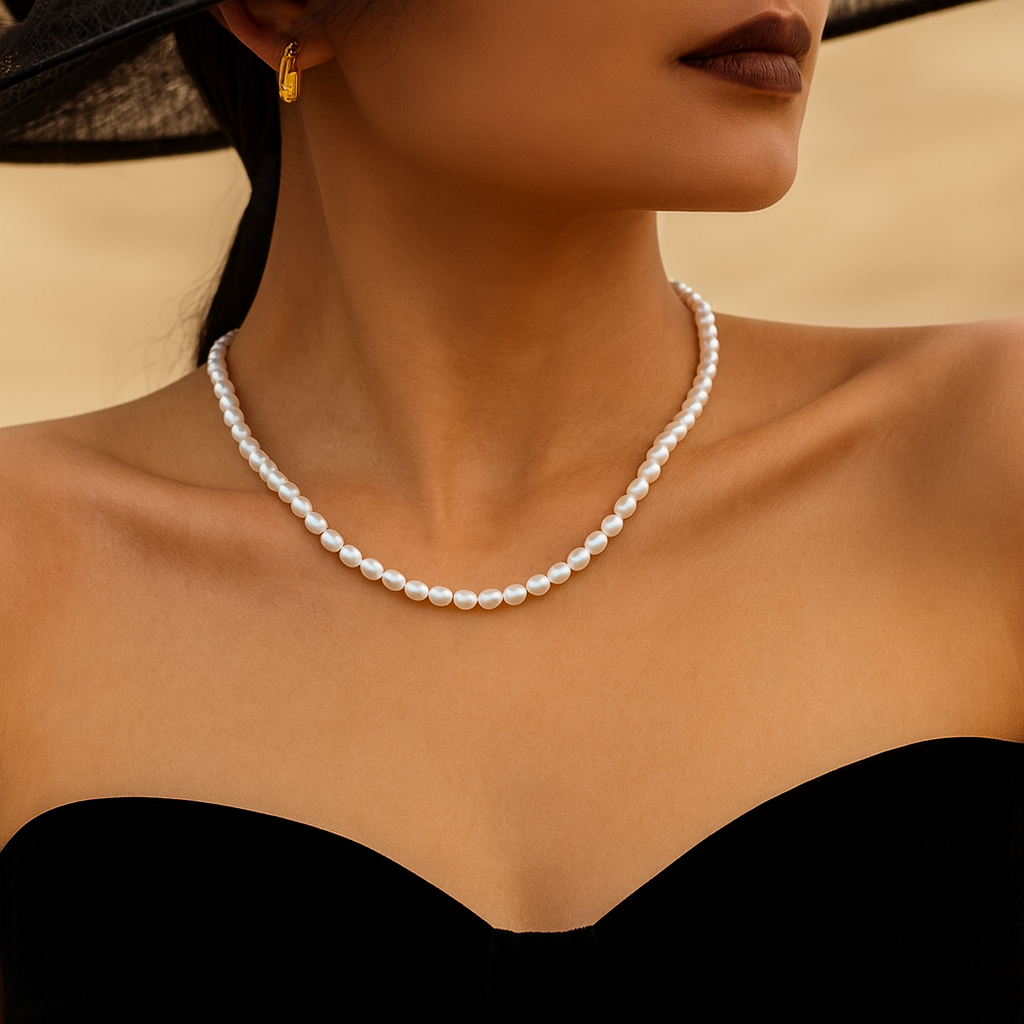 Eternal Lumière Pearl Necklace – Classic Freshwater Elegance