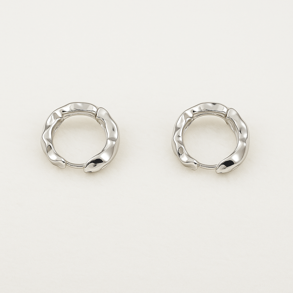 Molten Wave Hoop Earrings – Textured Sculpted Metal