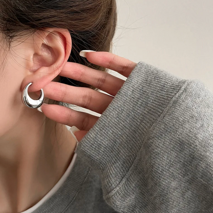 Liquid Crescent Hoop Earrings