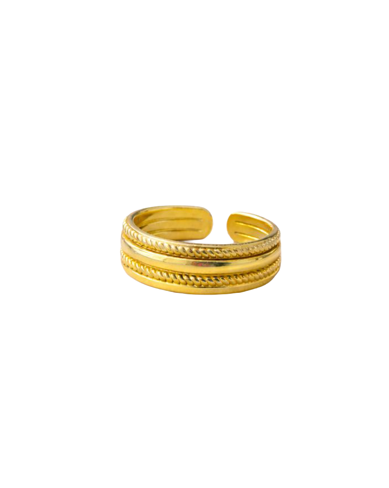Triple Layer Gold Band Ring