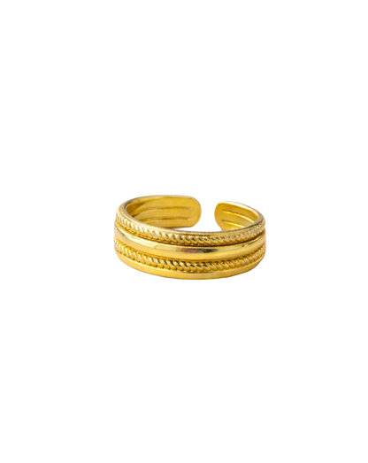 Triple Layer Gold Band Ring