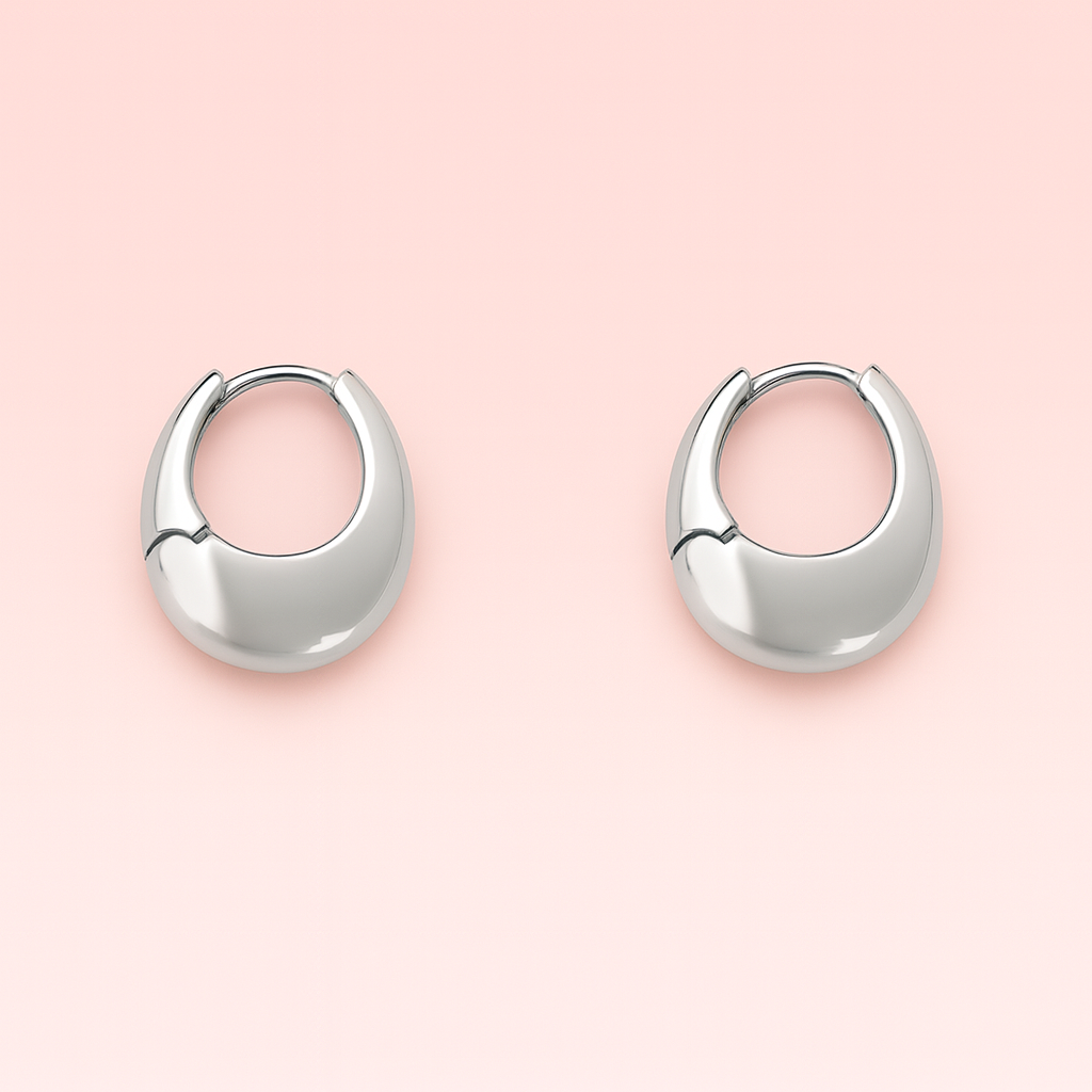 Liquid Crescent Hoop Earrings