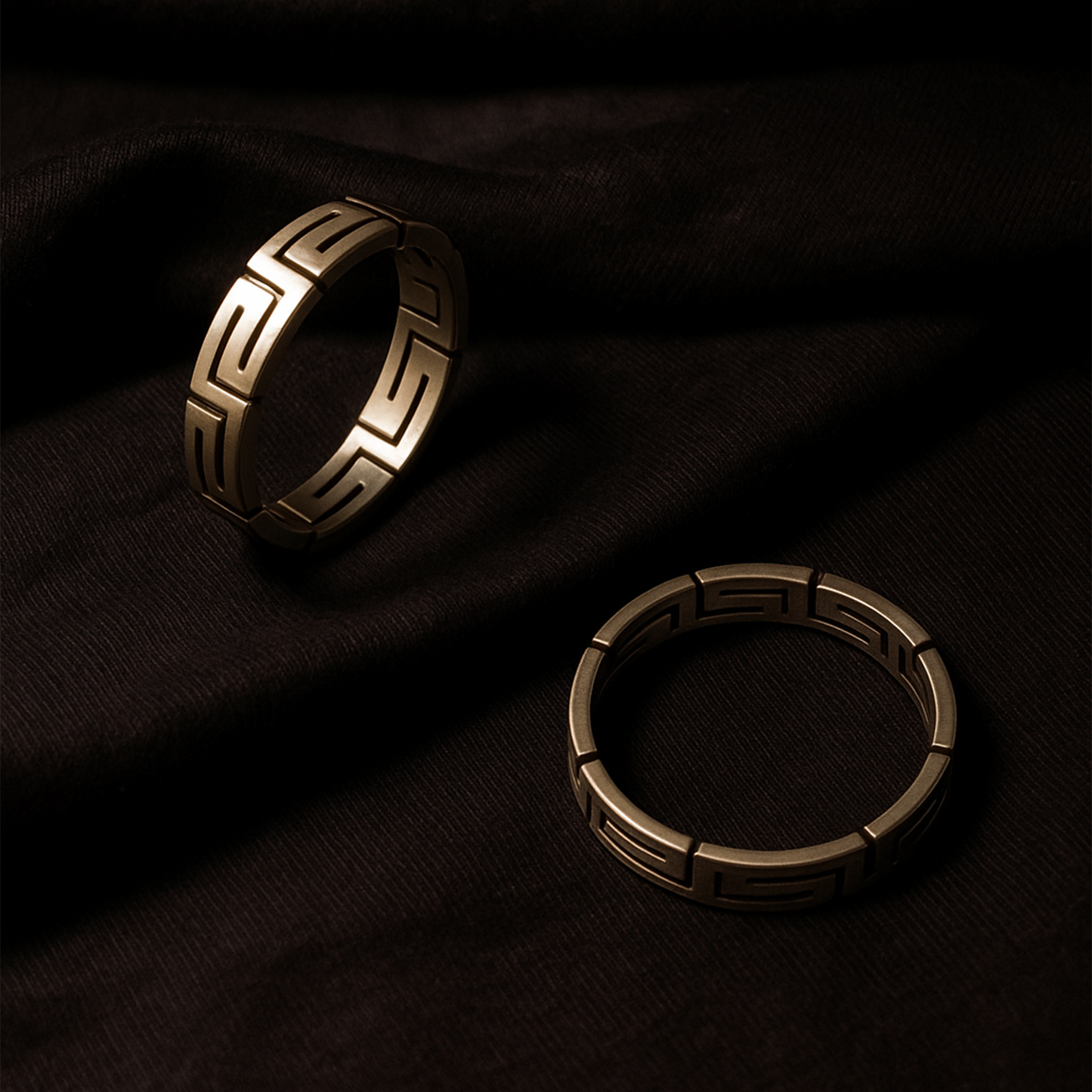 Athenian Maze Band – Geometric Minimalist Ring