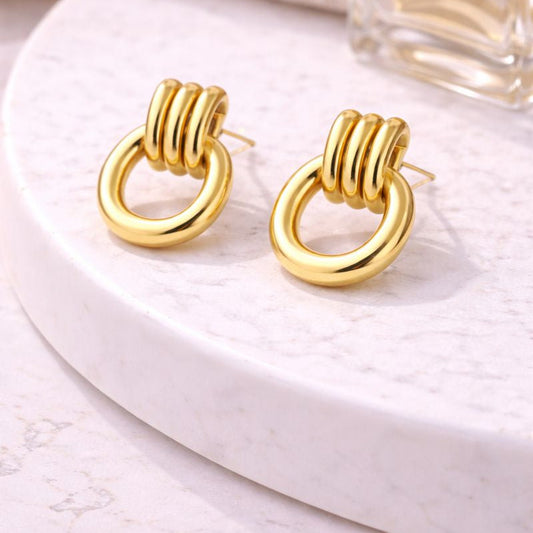 Knot Ring Stud Earrings