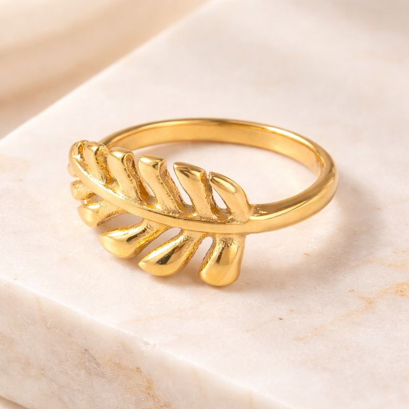 Golden Leaf Statement Ring