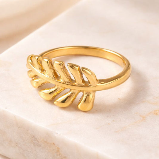 Golden Leaf Statement Ring