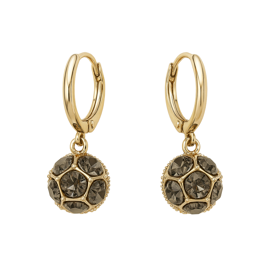 Celestial Gem Cluster Drop Vintage Gold Orbit Earrings