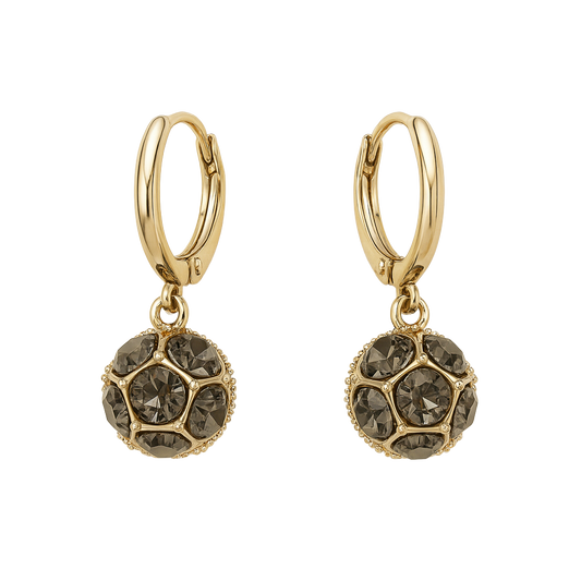 Celestial Gem Cluster Drop Vintage Gold Orbit Earrings