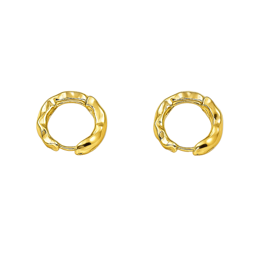 Molten Wave Hoop Earrings – Textured Sculpted Metal