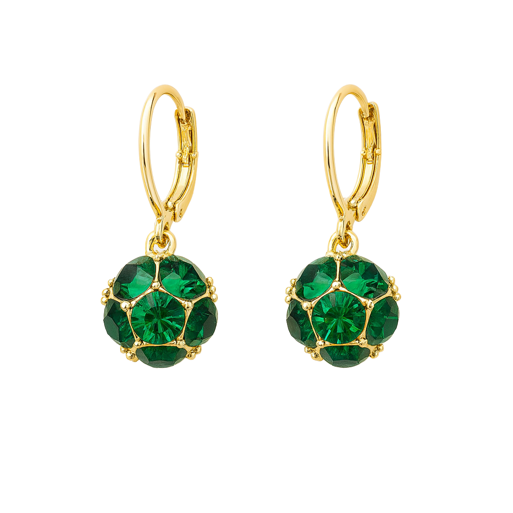 Celestial Gem Cluster Drop Vintage Gold Orbit Earrings