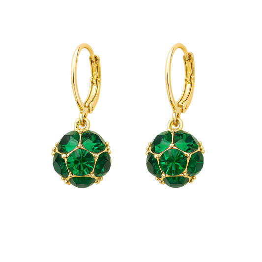 Celestial Gem Cluster Drop Vintage Gold Orbit Earrings