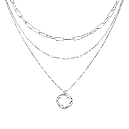 Cascade Trio Layered Chains Organic Necklace