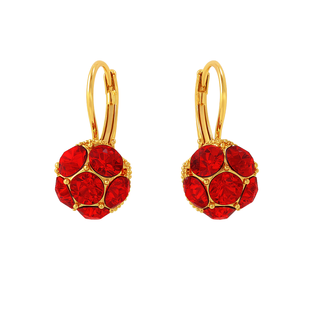 Celestial Gem Cluster Drop Vintage Gold Orbit Earrings