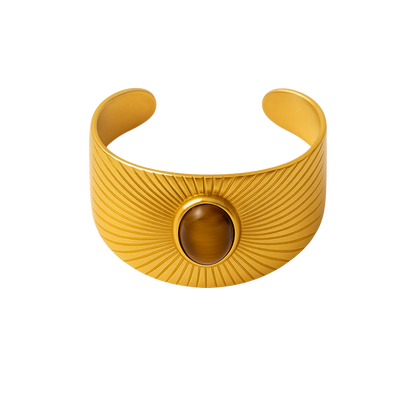 Solar Guardian Gold Sunburst Tiger's Eye Ring