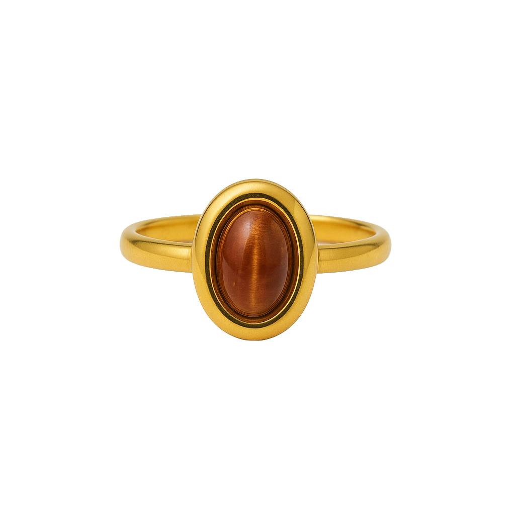 Golden Ember Oval Vintage Tiger’s Eye Ring