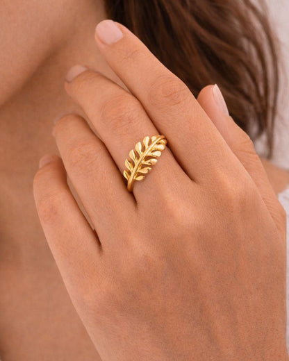 Golden Leaf Statement Ring