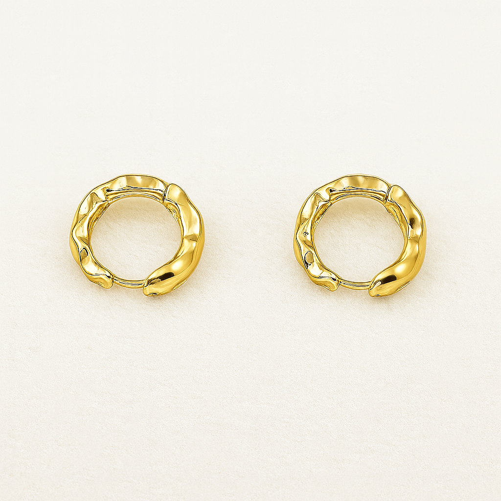 Molten Wave Hoop Earrings – Textured Sculpted Metal