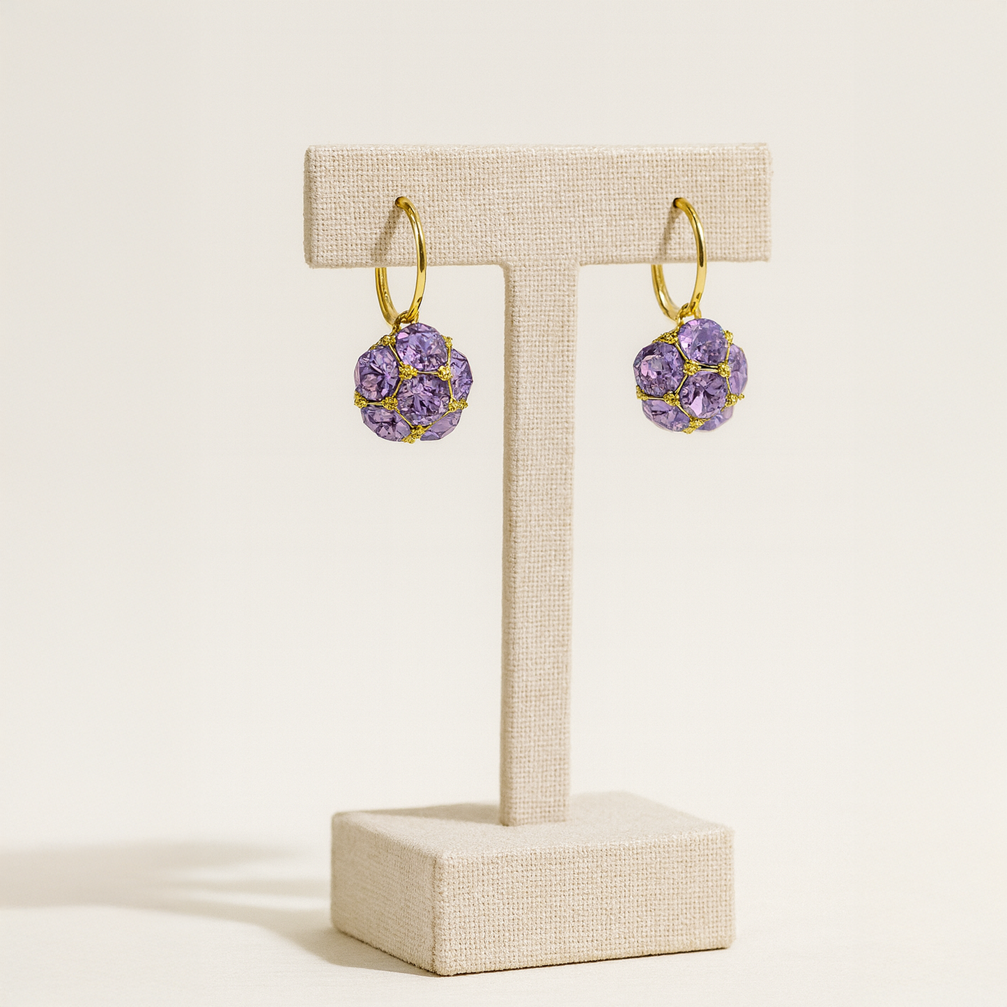 Celestial Gem Cluster Drop Earrings – Vintage Gold Orbit Collection