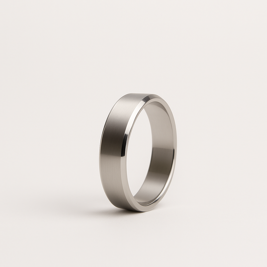 Minimalist Flat-Edge Band – Modern Stainless Ring