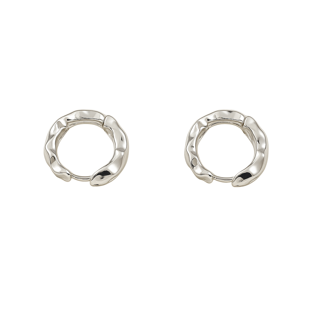 Molten Wave Hoop Earrings – Textured Sculpted Metal