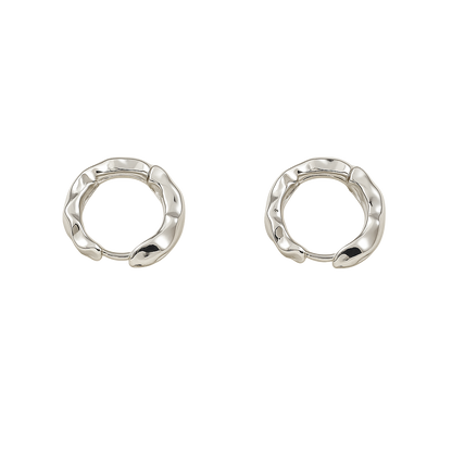 Molten Wave Hoop Earrings – Textured Sculpted Metal