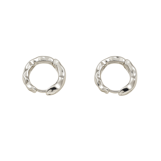 Molten Wave Hoop Earrings – Textured Sculpted Metal